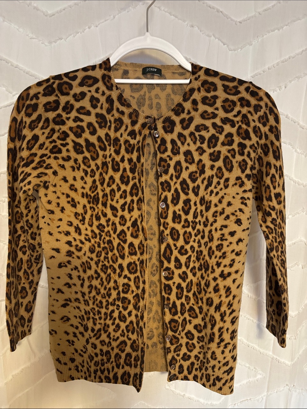 J. Crew Leopard Print Cardigan in Tan and Brown